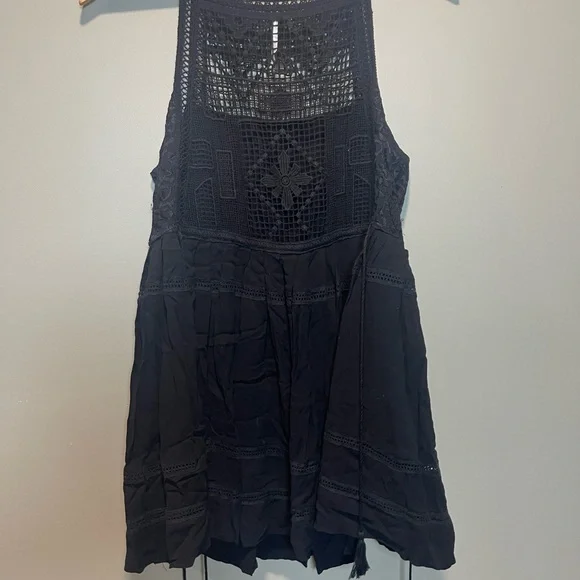 Free People Black Crochet Backless Dress - Picture 4 of 7